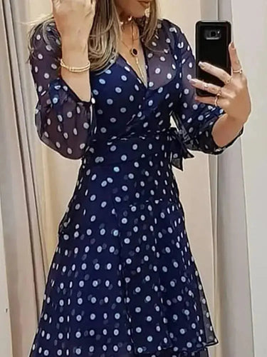 Vestido Longo de Bolinhas Gabriela -   - marmane.com